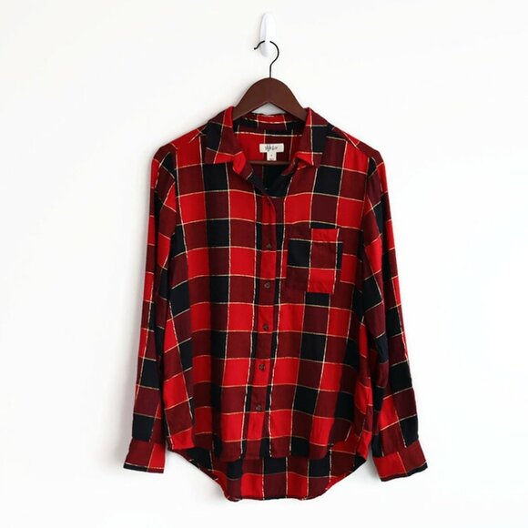 Style & Co Buffalo Plaid Shirt with Gold lines - Size S - Picture 2 of 9